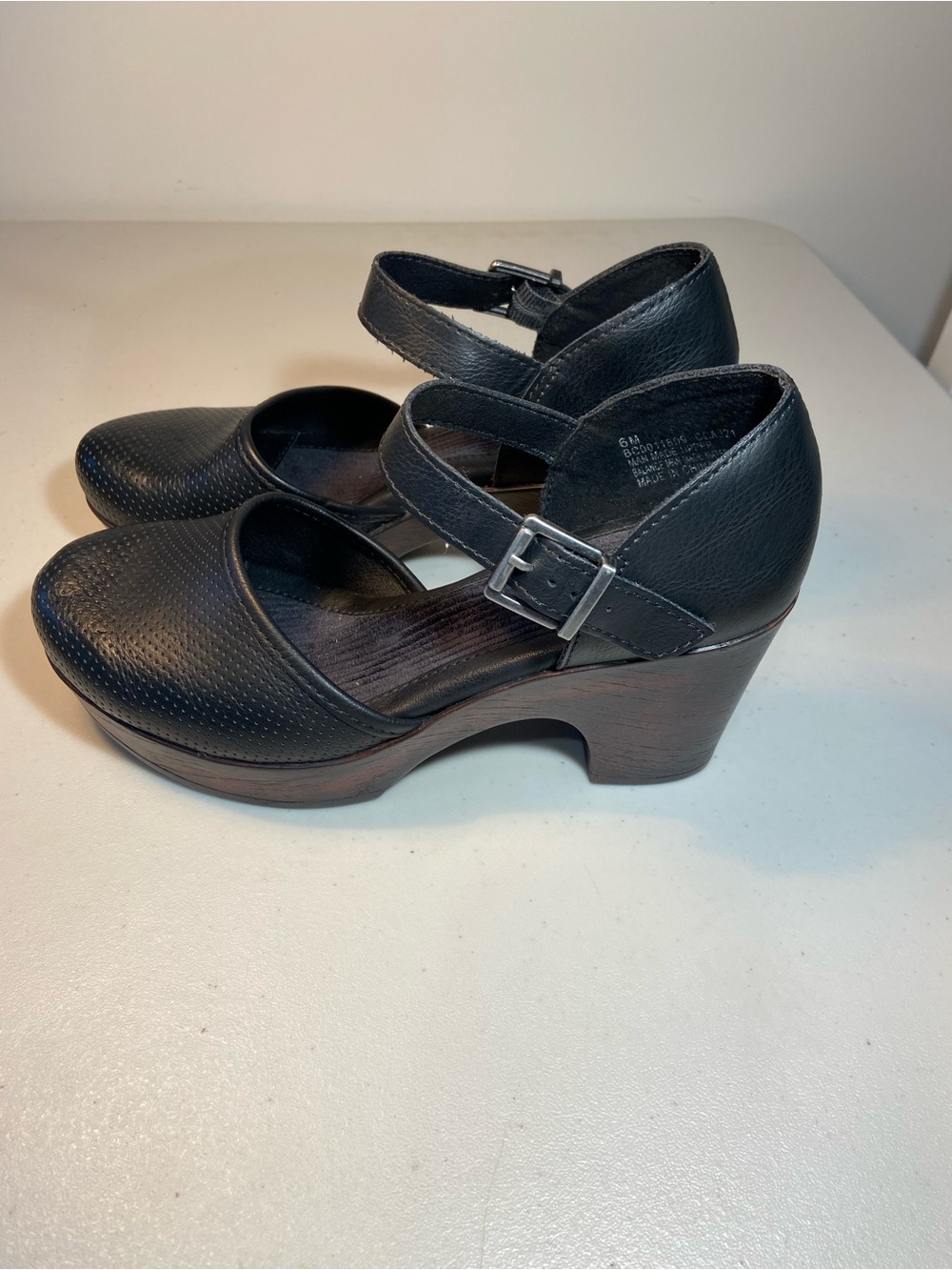 BOC Women's Black Mary Jane Platform Heels with Ankle Strap SZ 6
